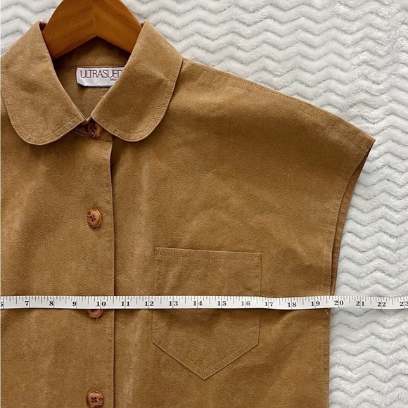 Ultrasuede Camel Dress Women’s S-M Tan Sleeveless Button-Down Midi Vintage - Picture 3 of 13